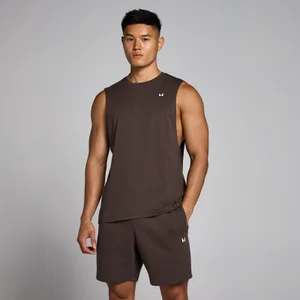 MP Rest Day Мъжки потник с дълбоко изрязани подмишници — шоколадово кафяво - Size XS