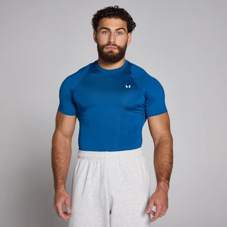 MP Baselayer Мъжка спортна термо тениска с къс ръкав - наситено синьо