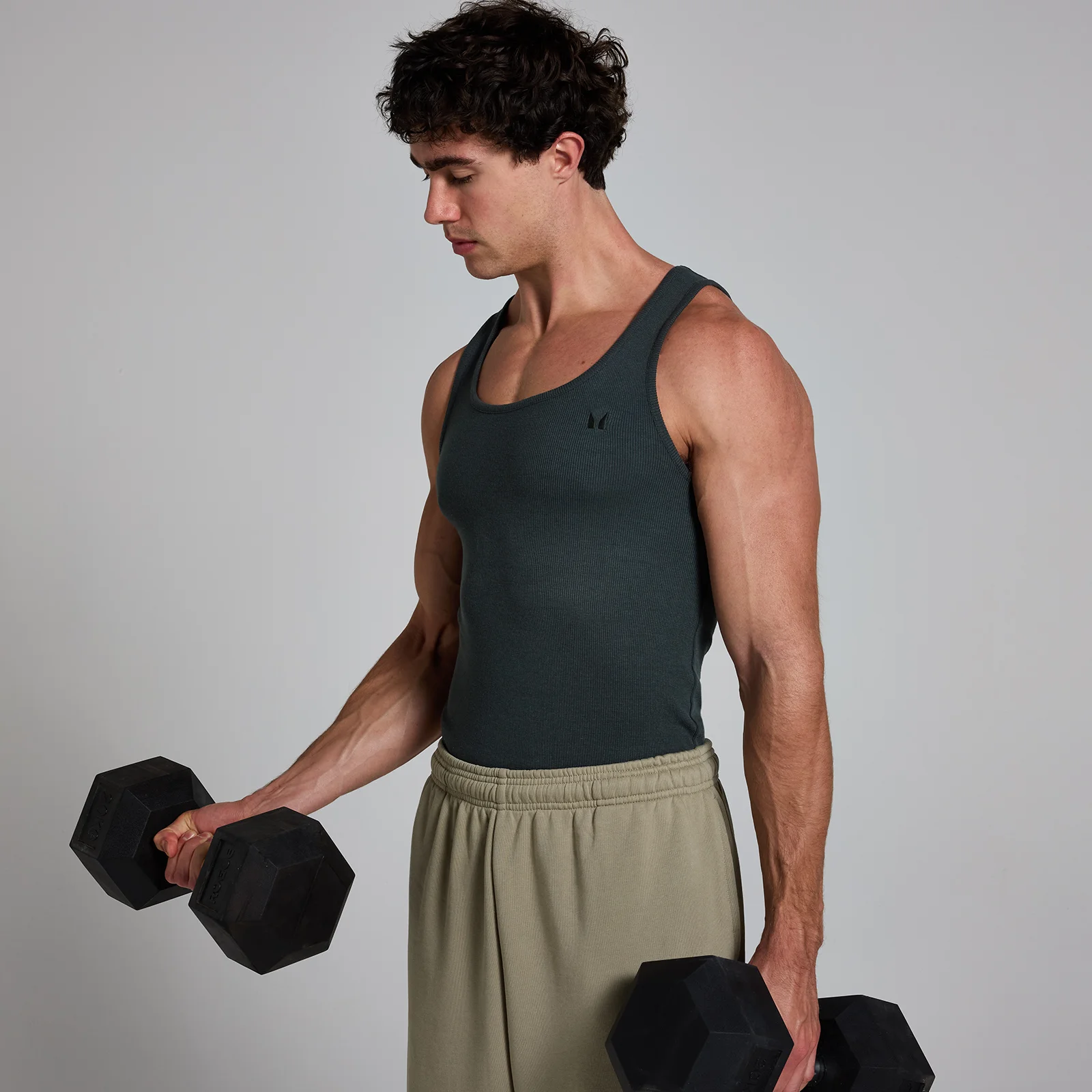 MP Men's Lift Ribbed Muscle Fit Tank - Washed Black - XS Изображение 1