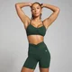 MP Tempo Спортен сутиен с къдрички в предната част - тъмно изумрудено зелено