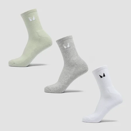 MP Unisex Спортни чорапи (3 чифта) — сиво/зелено/бяло