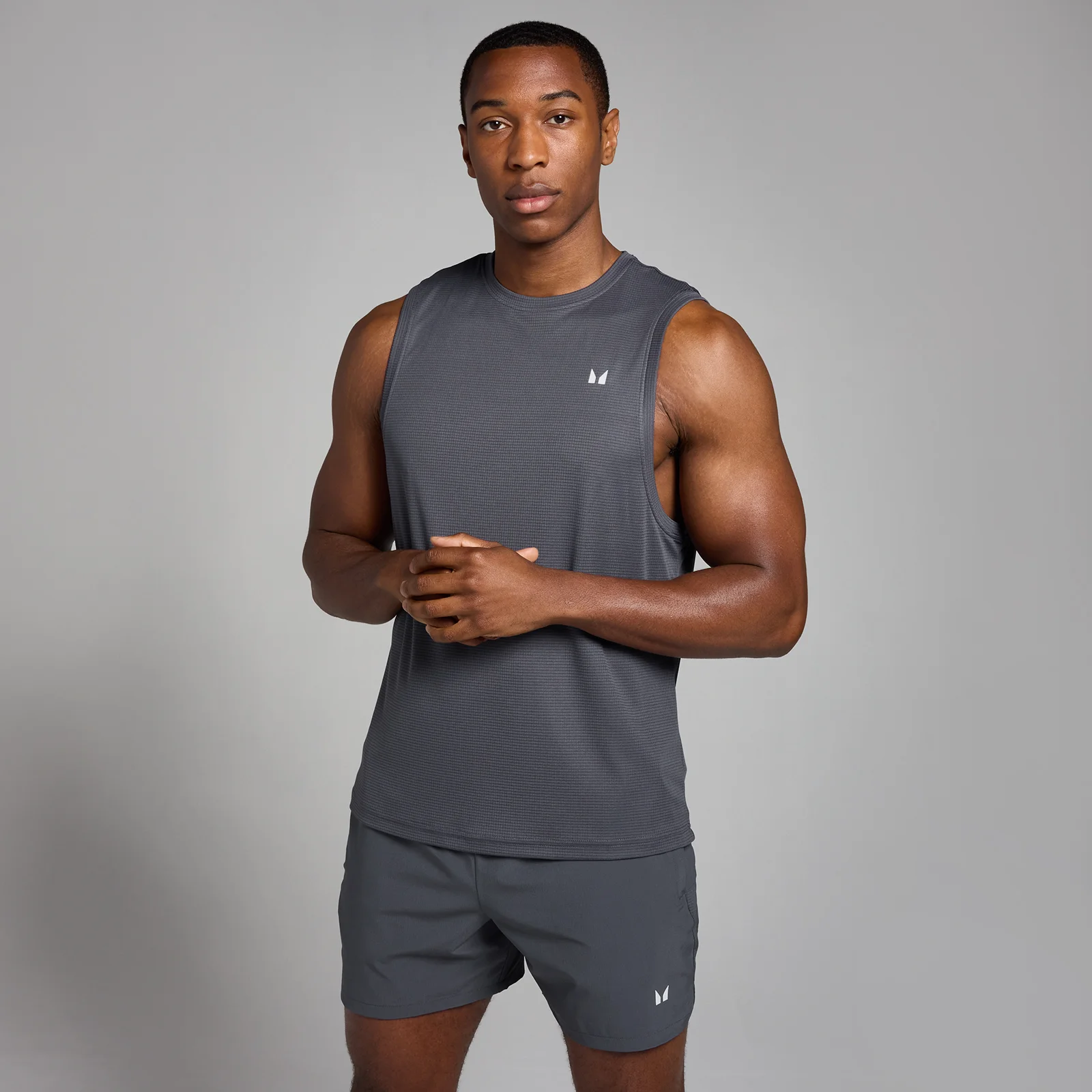 MP Active Мъжки спортен мрежест потник - тъмносив - XS Изображение 1