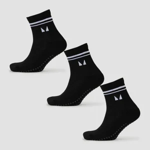 MP Чорапи за пилатес (3 чифта) - черни - Size UK 2-5
