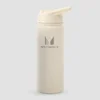 Myprotein рециклирана метална бутилка със сгъваема сламка 500ml – натурален крем