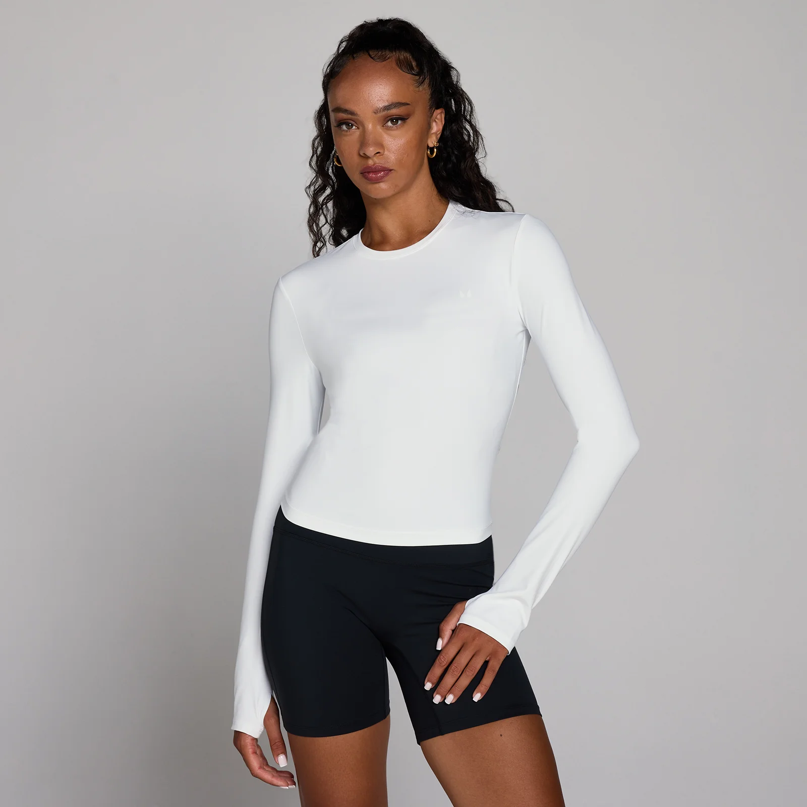MP Women's Tempo Long Sleeve Top With Thumbholes - White - White - XL Изображение 1