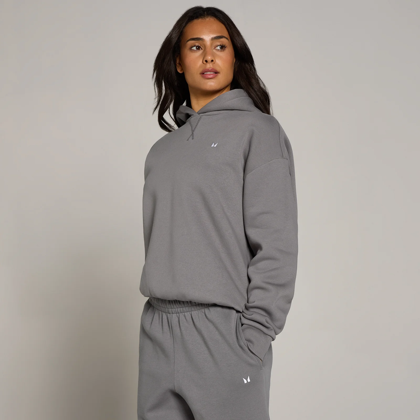 MP суитшърт с качулка Basics Oversized за жени - пепелносиво - M Изображение 1