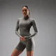 MP дамско яке Tempo Ultra Seamless Zip Up - тъмнокафяв