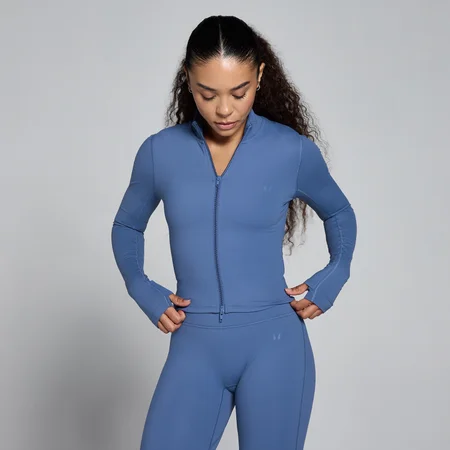 MP дамско яке Tempo Cropped Jacket - сиво синьо