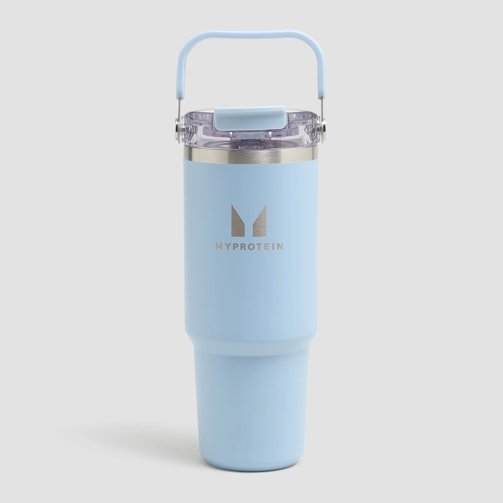 Myprotein рециклирана метална бутилка със сламка и горна дръжка 900 ml - бебешко синьо Изображение 1
