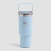 Myprotein рециклирана метална бутилка със сламка и горна дръжка 900 ml - бебешко синьо