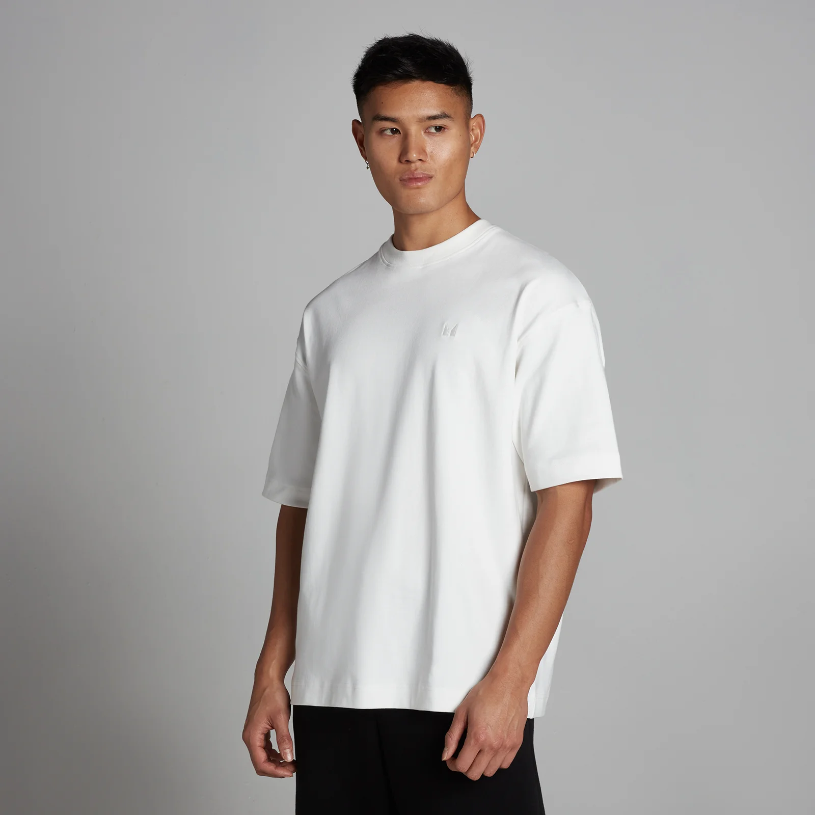 Мъжка памучна тениска MP oversized - бял - XS Изображение 1