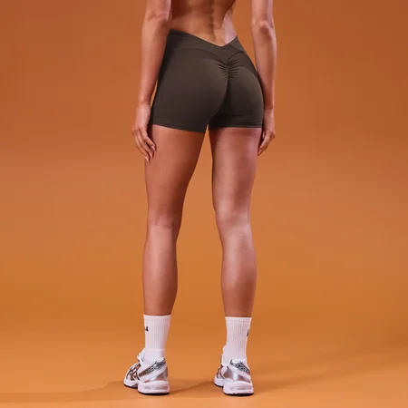 MP дамски къси шорти Tempo Dipped Waist - какао