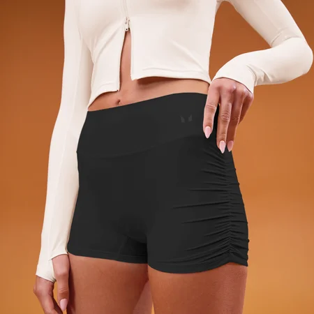 Къси шорти MP Tempo Side Scrunch Booty за жени - черен