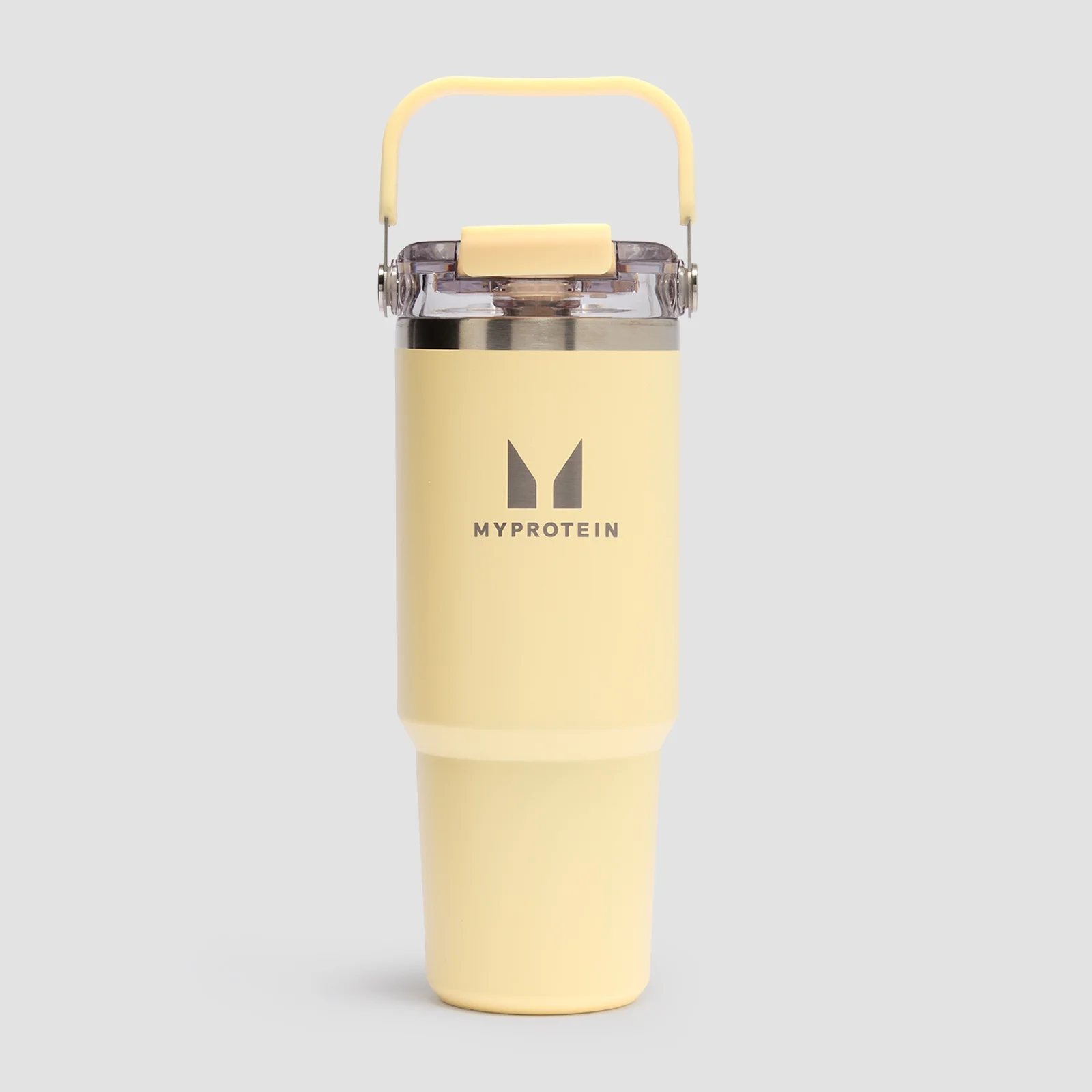 Myprotein рециклирана метална бутилка със сламка 900ml - кремав Изображение 1