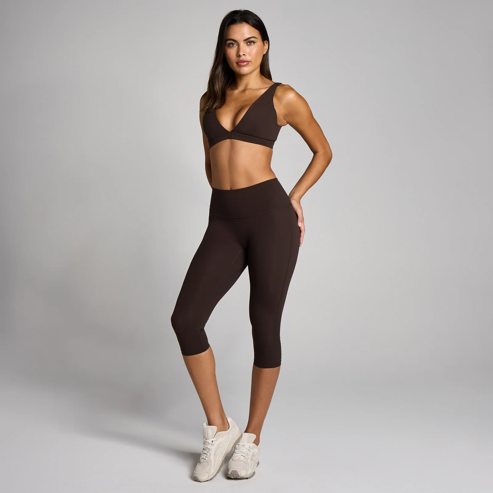 MP Дамски Tempo Capri Leggings - Какао - S Изображение 3