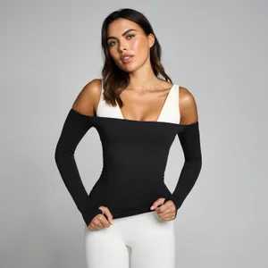 MP Дамски Tempo Off The Shoulder LS Топ - Черно - Size S