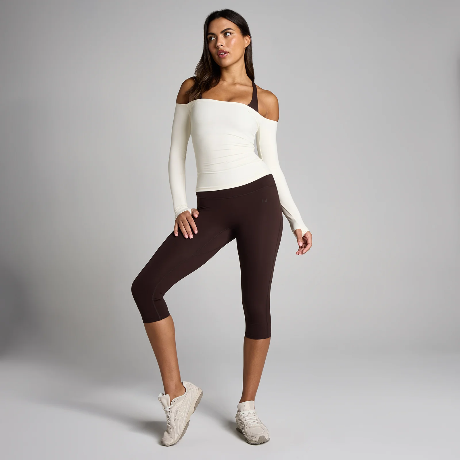 MP Дамски Tempo Off The Shoulder LS Топ - Ванилия - XS Изображение 3