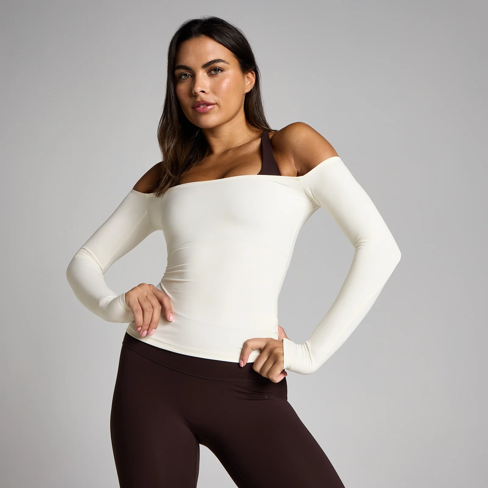 MP Дамски Tempo Off The Shoulder LS Топ - Ванилия - XS Изображение 1