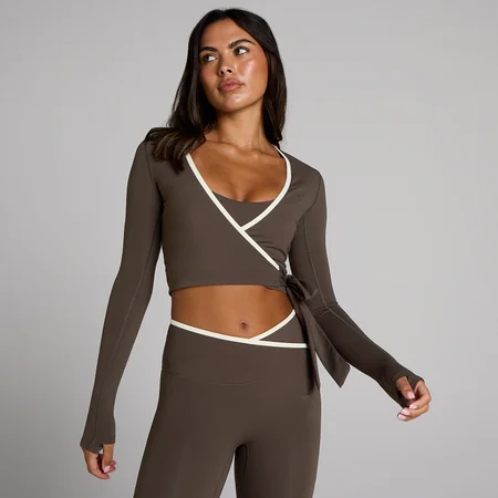 MP Women's Tempo Contrast wrap топ - шоколадов
