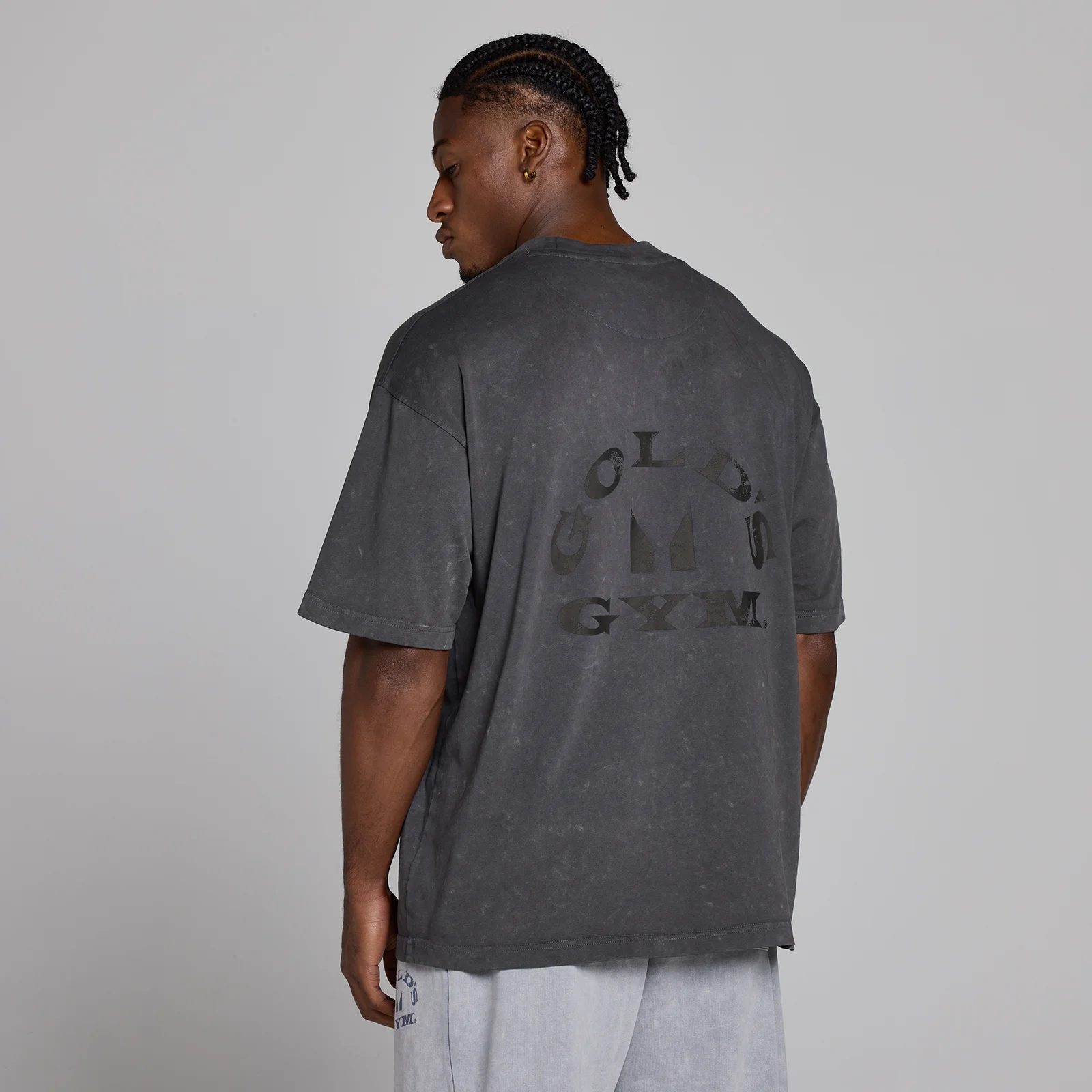 MP X Gold's Мъжки Washed Graphic Oversized Тениска - Washed Coal - XS Изображение 4