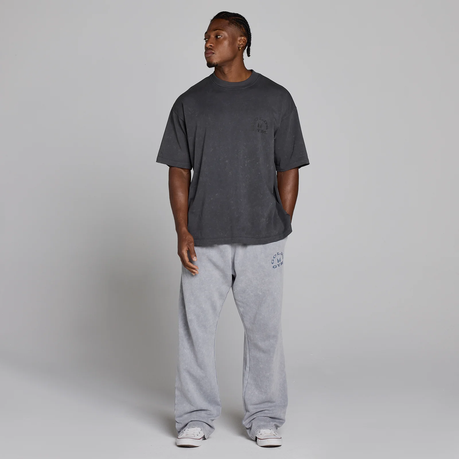 MP X Gold's Мъжки Washed Graphic Oversized Тениска - Washed Coal - XS Изображение 5