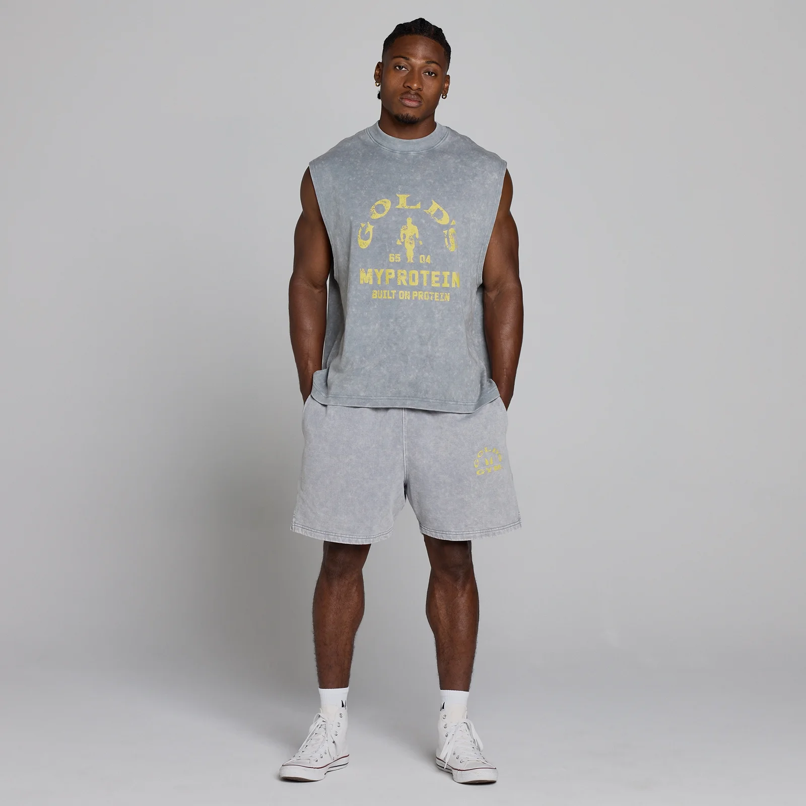 MP X Gold's Мъжки Washed Graphic Oversized Tank - Steel Blue - XL Изображение 5