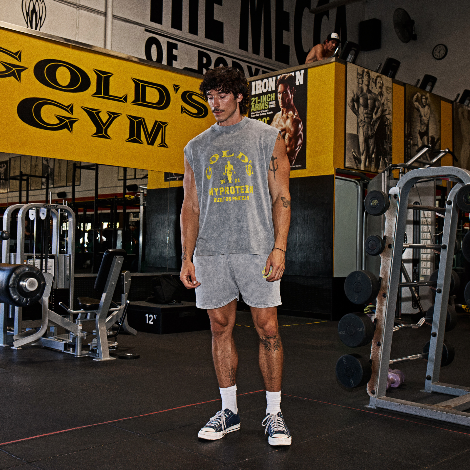 MP X Gold's Мъжки Washed Graphic Oversized Tank - Steel Blue - XL Изображение 2
