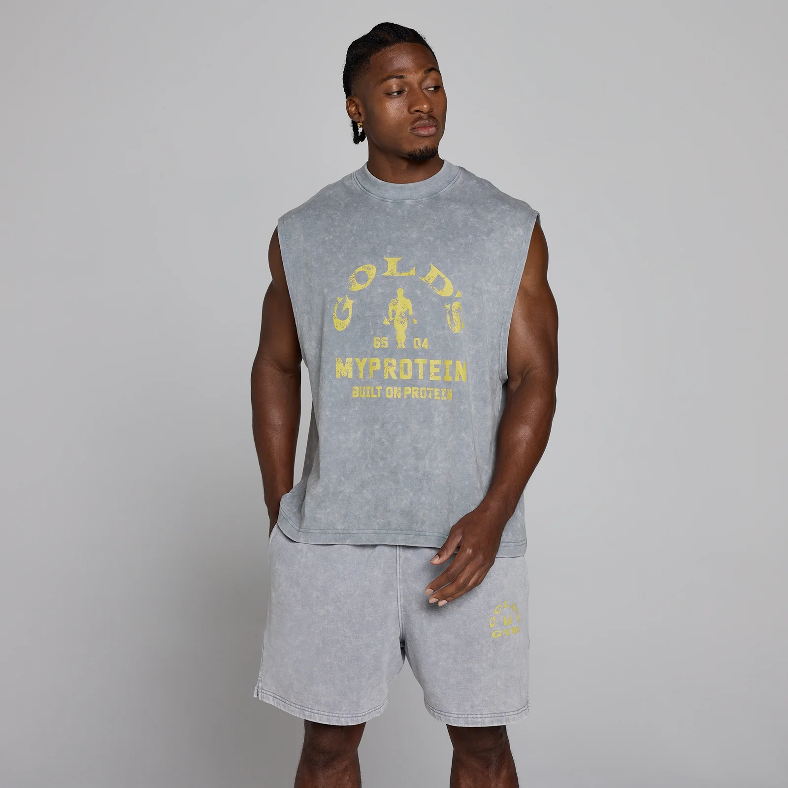 MP X Gold's Мъжки Washed Graphic Oversized Tank - Steel Blue - XL Изображение 3