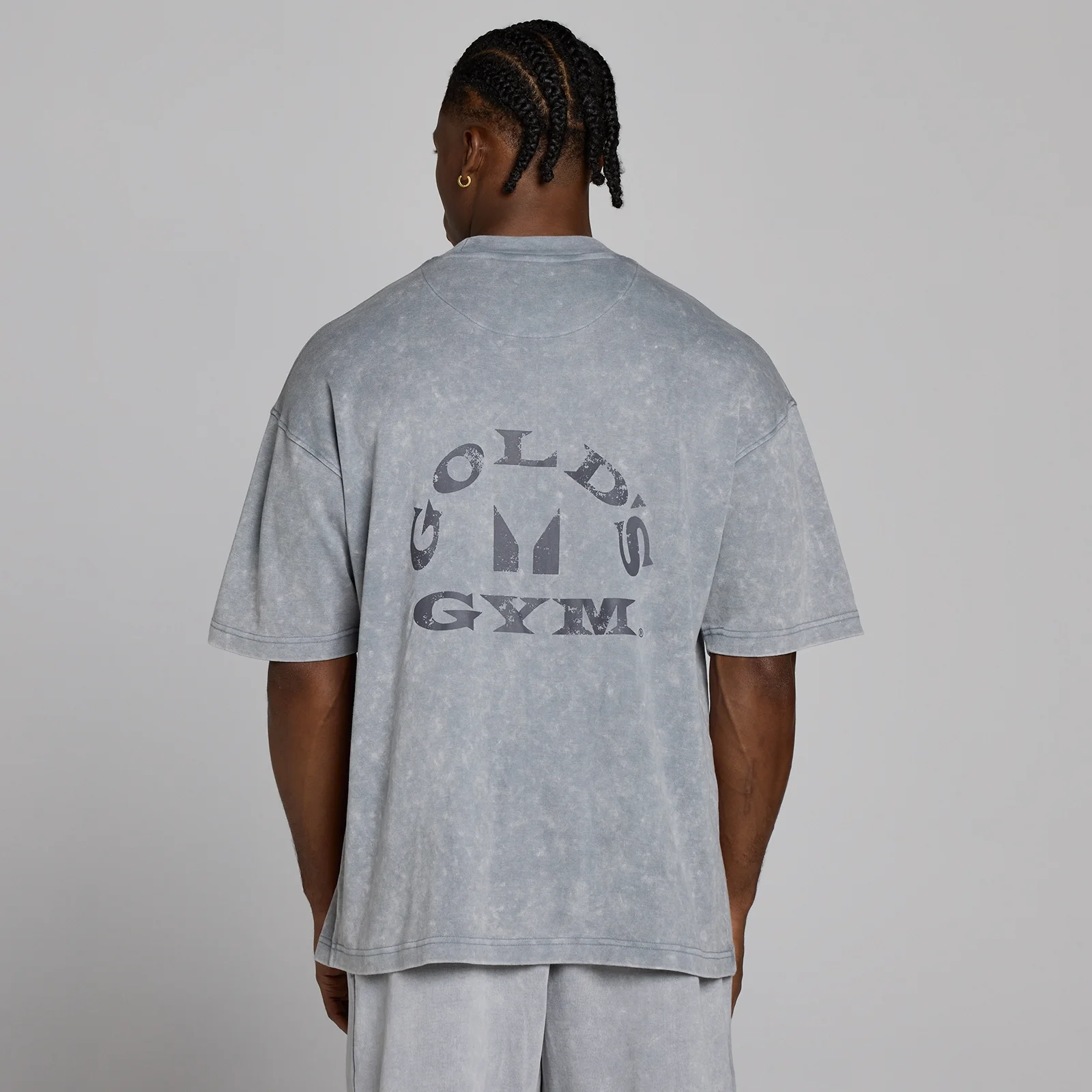 MP X Gold's Мъжки Washed Graphic Oversized Тениска - Steel Blue - XS Изображение 4