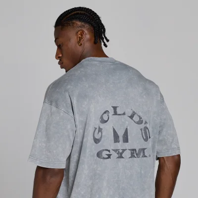MP X Gold's Мъжки Washed Graphic Oversized Тениска - Steel Blue - XS Изображение 6