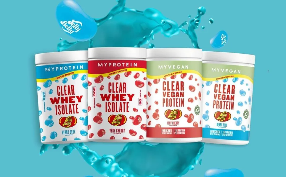 Нови вкусове Clear Whey Isolate и Clear Vegan Protein Jelly Belly Very Cherry и Berry Blue.